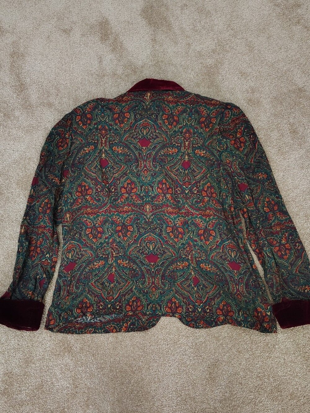 Vintage Miss Dorby 2 Piece Paisley Dress Womens 16P Cottage Core Dark Boho Chic - Picture 3 of 8